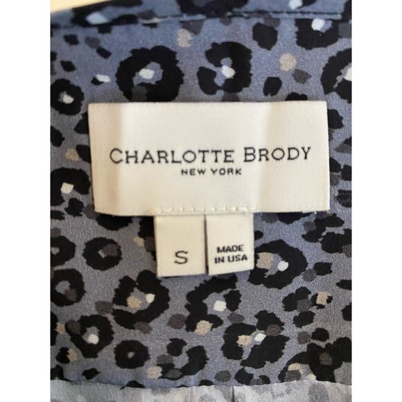 Charlotte Brody Animal Print Dress 100% Silk Gray Size S - Picture 3 of 3